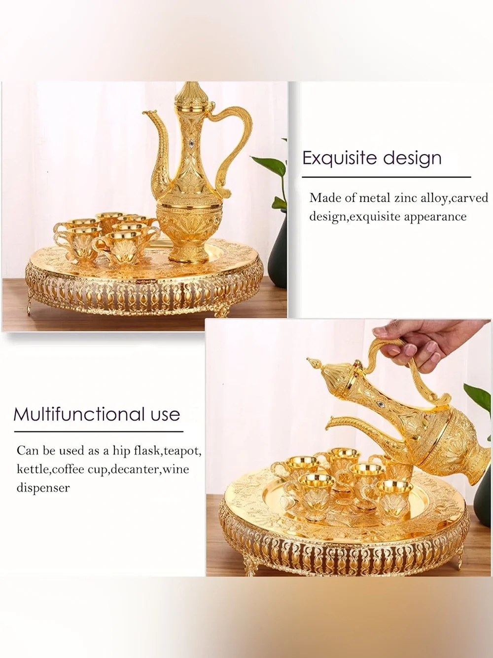 Elegant Gold Turkish Coffee Set